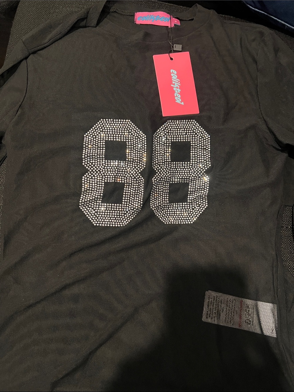 Edikted Black Tee with Rhinestone '88'